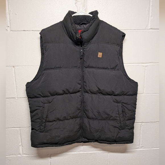 Coleman Mens Puffer Vest Black Microfiber Insulated Sherpa Collar Size XXL - Picture 3 of 11